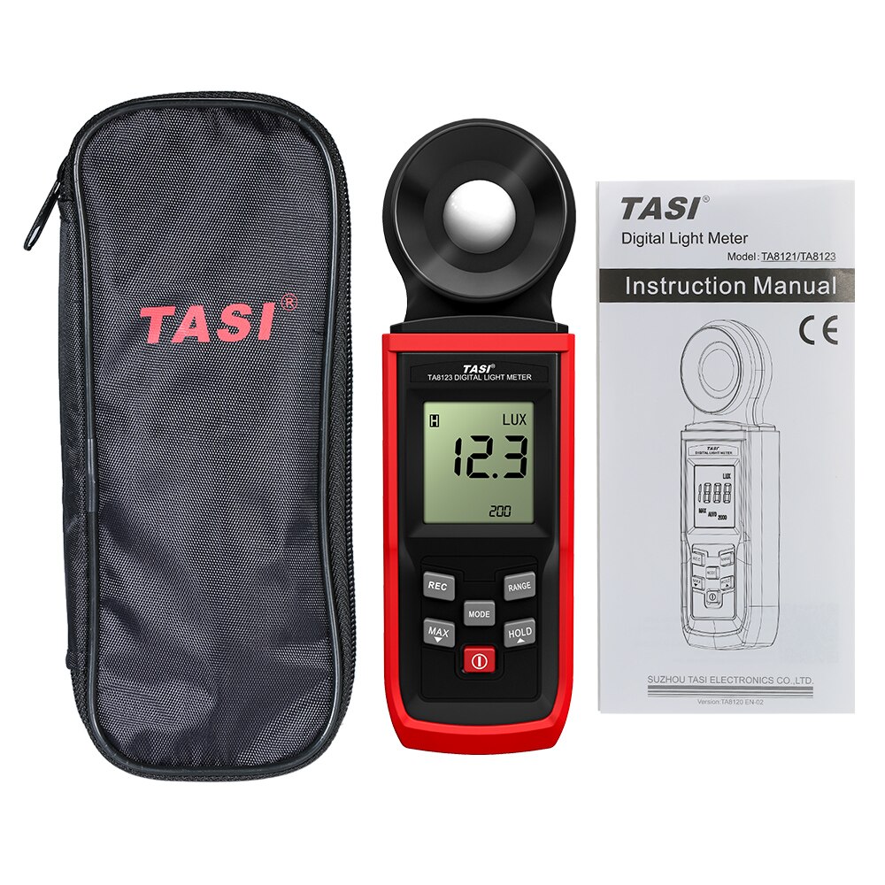 TASI luminomètre photomètre numérique tenu dans la main LCD luxmètre illuminomètre 0-200000 Lux avec Max/Min de maintien des données