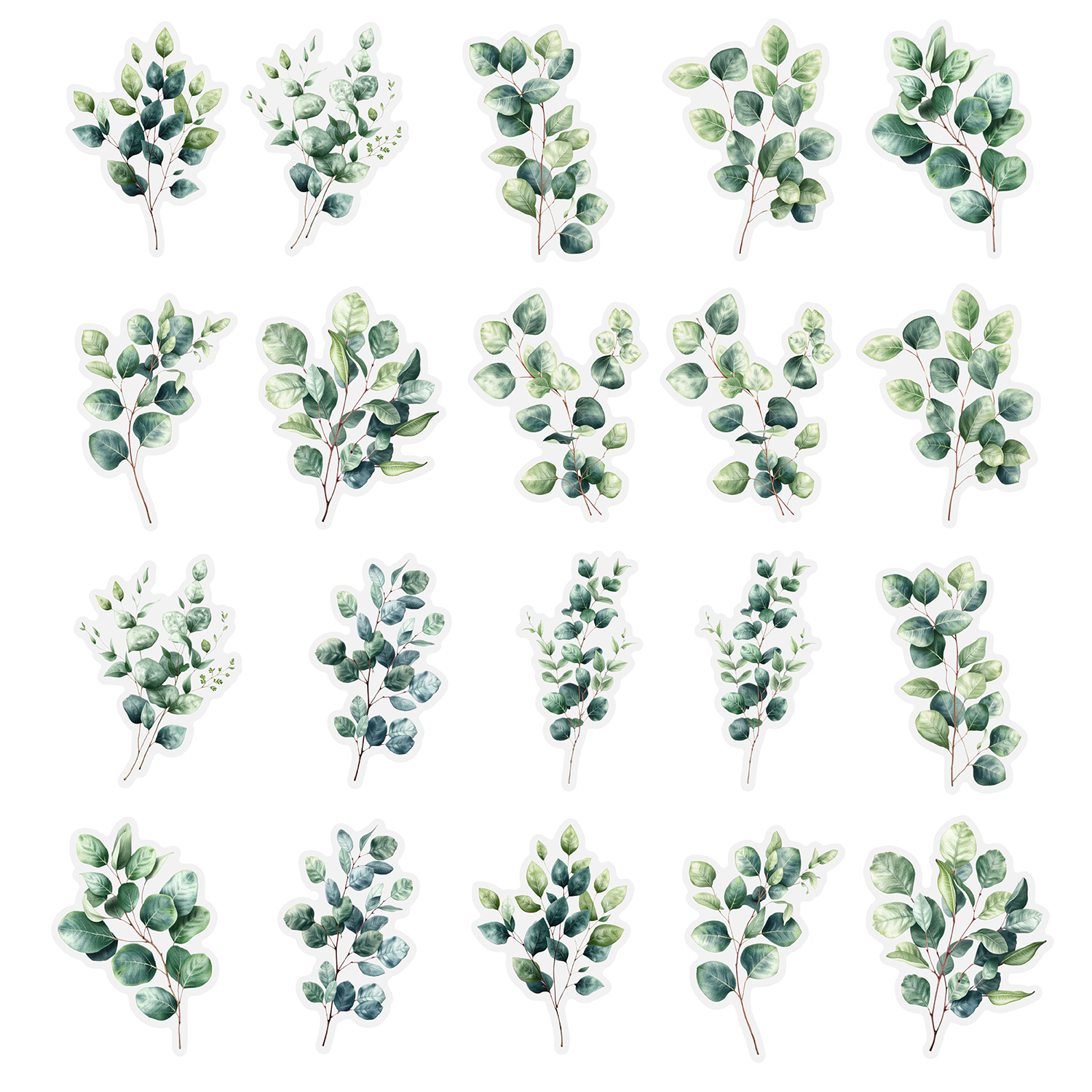 20 Stück PET Botanical Leaf Aufkleber Junk Journaling Aufkleber DIY Scrapbooking Zubehör, selbstklebend für Tagebücher Scrapbooking: Rot