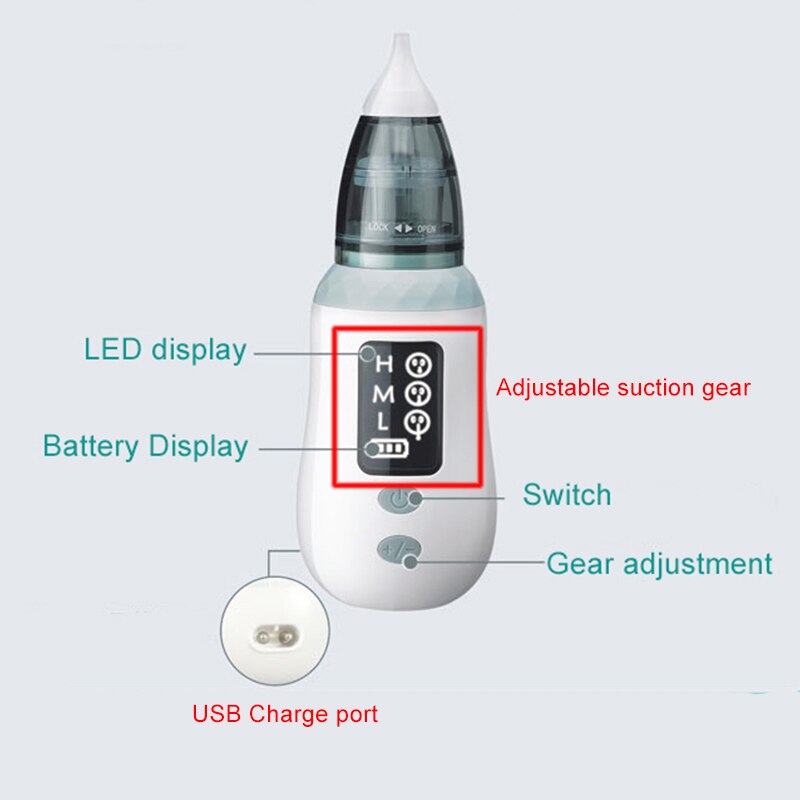 Aspirateur Nasal électrique Rechargeable pour -né, équipement de nettoyage pour bébé, hygiénique et sûr