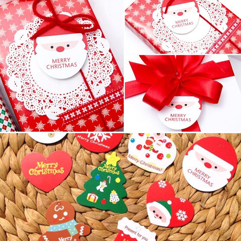 10pcs Kerstcadeau Tags Kraft Papier Tag Label Xmas Voor Party DIY Prijs Kledingstuk Label Box Opknoping tag