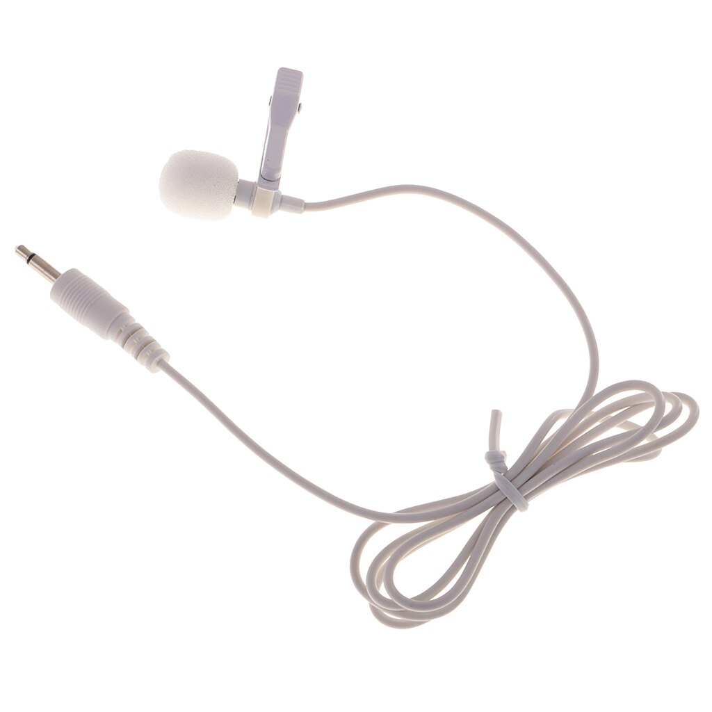 3.5mm Lavalier Lapel Microphone Condenser Microphone For Talking, Singing, Speaking And Stage Performance (White)