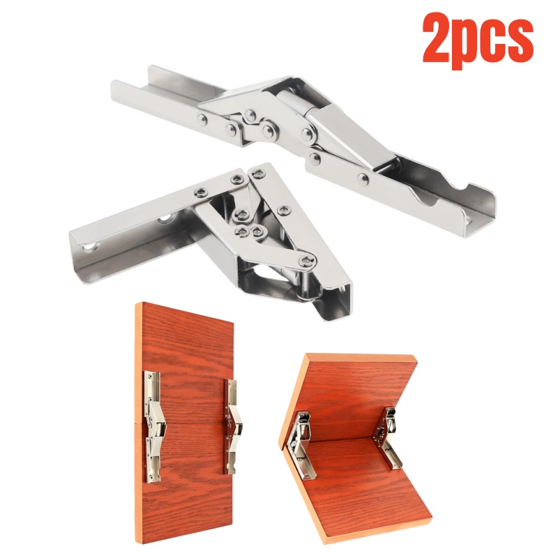 2pcs/set 90/180 Degree Self-Locking Folding Hinges Steel Folding Brackets Table Legs Hidden Hinge Flat Extension Support Bracket