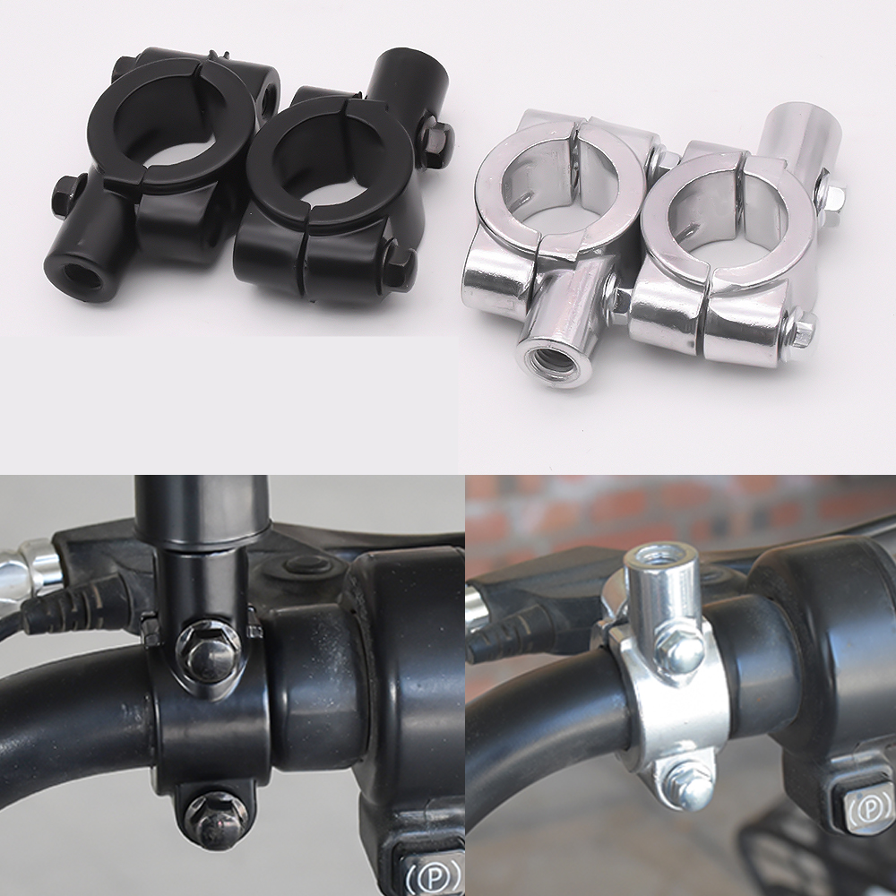 2 Stuks Motorfiets Accessoires Zwart Zilver Spiegel Mount Klem Achteruitkijkspiegel Houder Maat 22 Mm 10 Mm 8mm 10 Mm 25 Mm