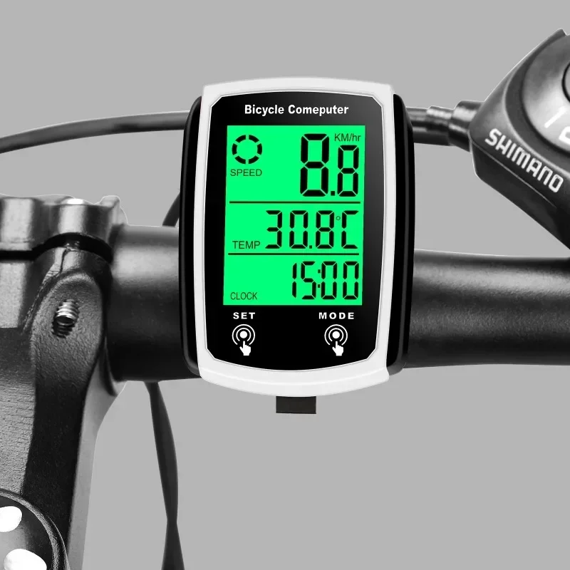 Wired Bike Computer 19 Functions Touch Bike Speedometer Odometer Waterproof Bicycle Computer with Backlight