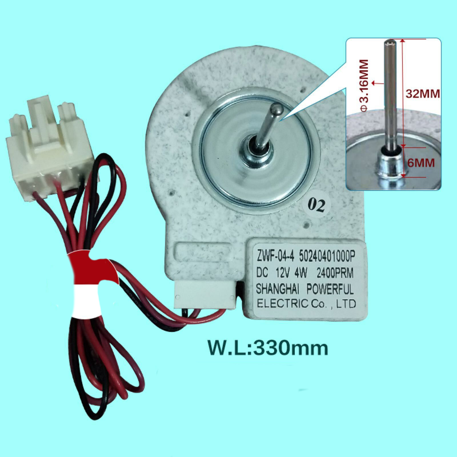 Ventilador para Motor Universal de repuesto, accesorio para refrigerador Midea, BCD-330WTV, ventilador de congelador, tipo de ZWF-02-4