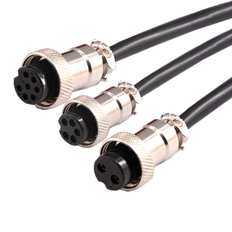 Dobbel  gx16 2/3/4/5/6/7/8/9/10 pinner kvinnelig luftfartkontakt strømkabel elektriske terminal ledningsledninger med 2m kabel