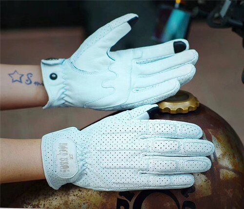 Zomer Uglybros Rijhandschoenen Moto Rcycle Handschoenen Voor Harley Handschoenen Schapenvacht Handschoenen Guantes Moto Volledige Vinger Moto Cross Handschoenen: Geel / L