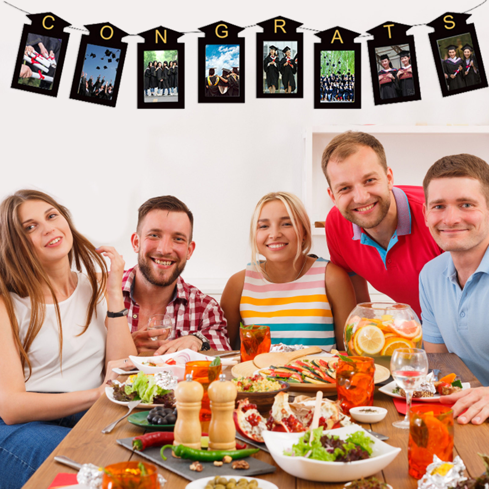 2022 Graduation Decorations Hanging Graduation Photo Banners Congrats Grad Class Garland Graduation Party Decorations Supplies