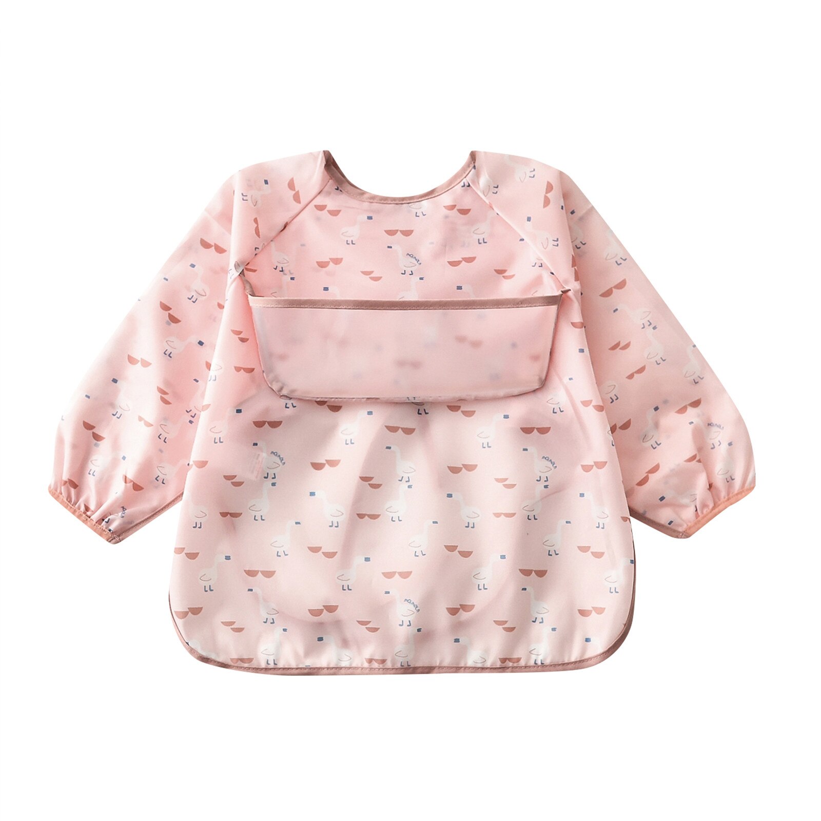 freundlicher Banane Lätzchen Lätzchen Baby freundlicher Schal Lange ärmeln Baby Wasserdichte Overall essen Kleidung Lätzchen Kittel Fütterung Lätzchen schürze: Rosa / 2-4 T