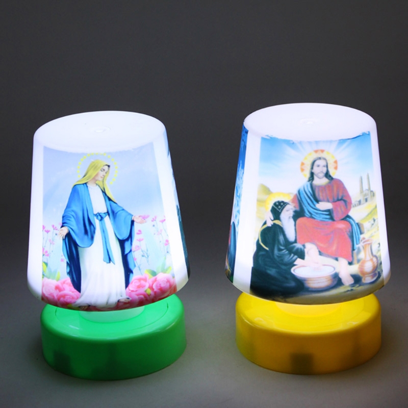 Weihnachten Krippe Drucken Mini Nachtlicht Batterie angetrieben Jesus Christus Christian Nacht Schreibtisch LED Lampe Kirche Dekor