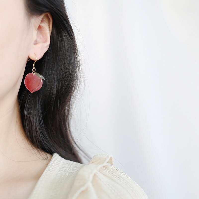 Asymmetrie Einfache Süße Rosa Pfirsich Nette Acryl Ohrringe Für Frauen