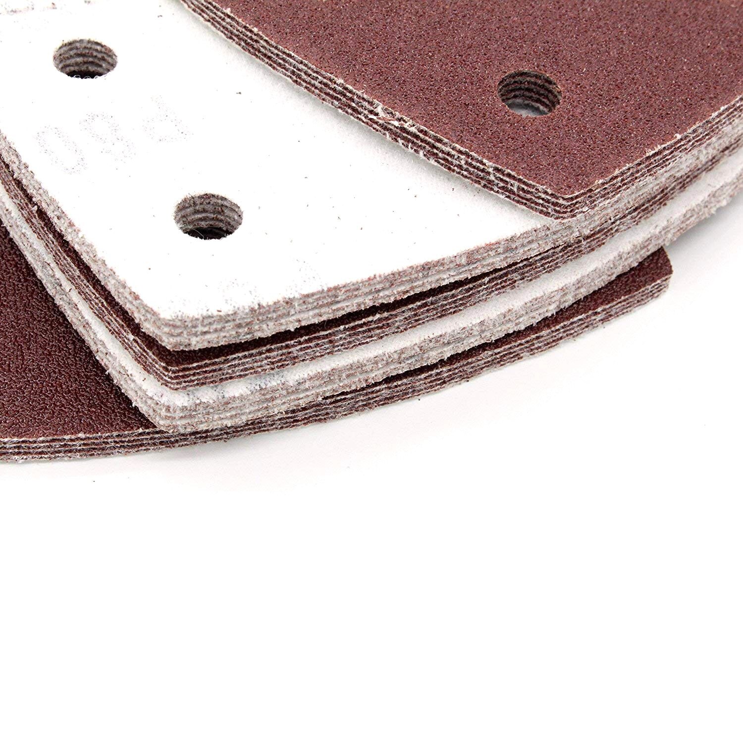 40PCS Sandpaper Sheets Hook and Loop Sanding Sheets 105 x 152mm 11 holes Grain Disk Sandpaper 60 240Grits Sanding