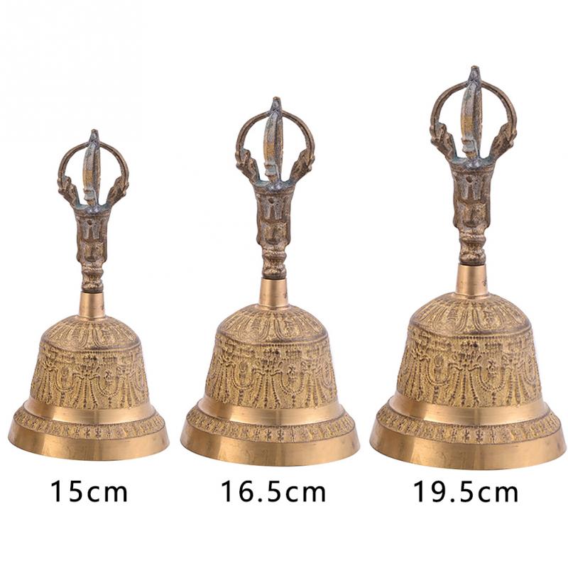Alarme main cloche méditation FengShui fort appel tibétain bouddhiste laiton prière thé