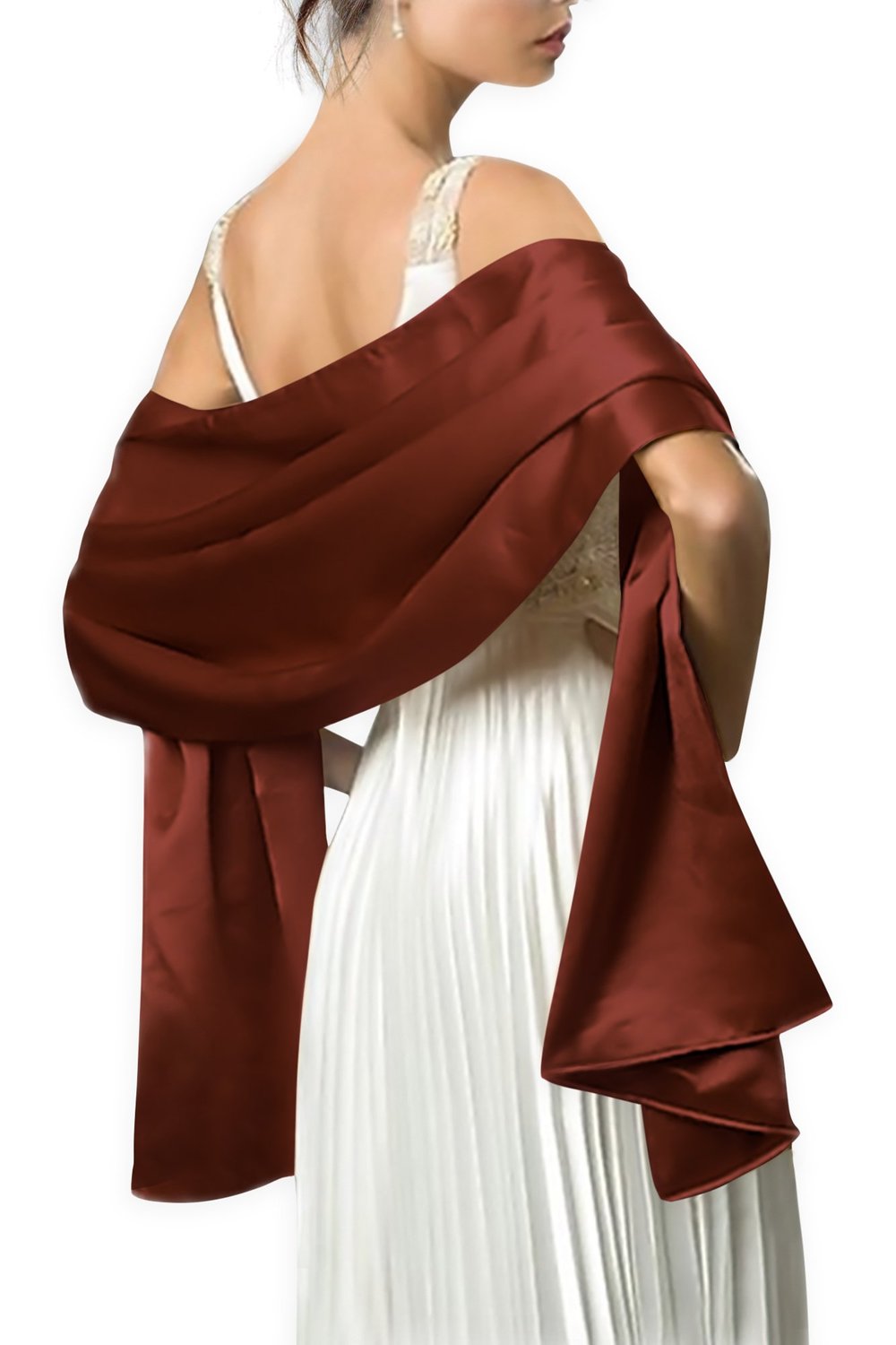Chal de satén para mujer, chal de boda, para invierno, para graduación, Bolero, chaqueta, abrigos, No15953: coffee