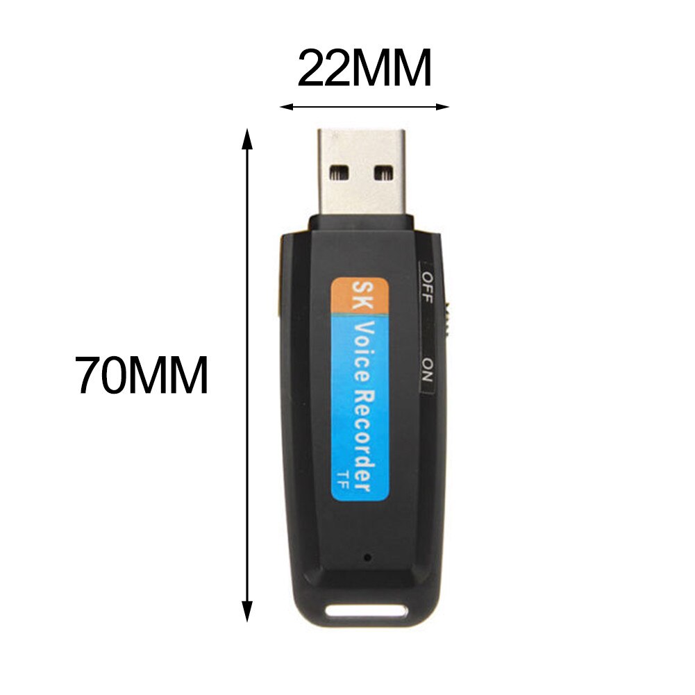 Mini U-Disk Digital O Recorder Usb 3.0 Flash Drives Maximale Ondersteuning 32Gb Geheugenkaart Black