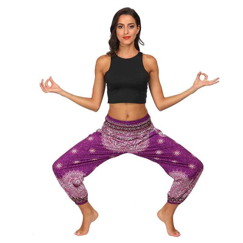 Africano vestito di mutanda delle donne streetwear anca salto dashiki Africa abbigliamento per il fitness pantalon homme casuale vestiti africani: VIOLA