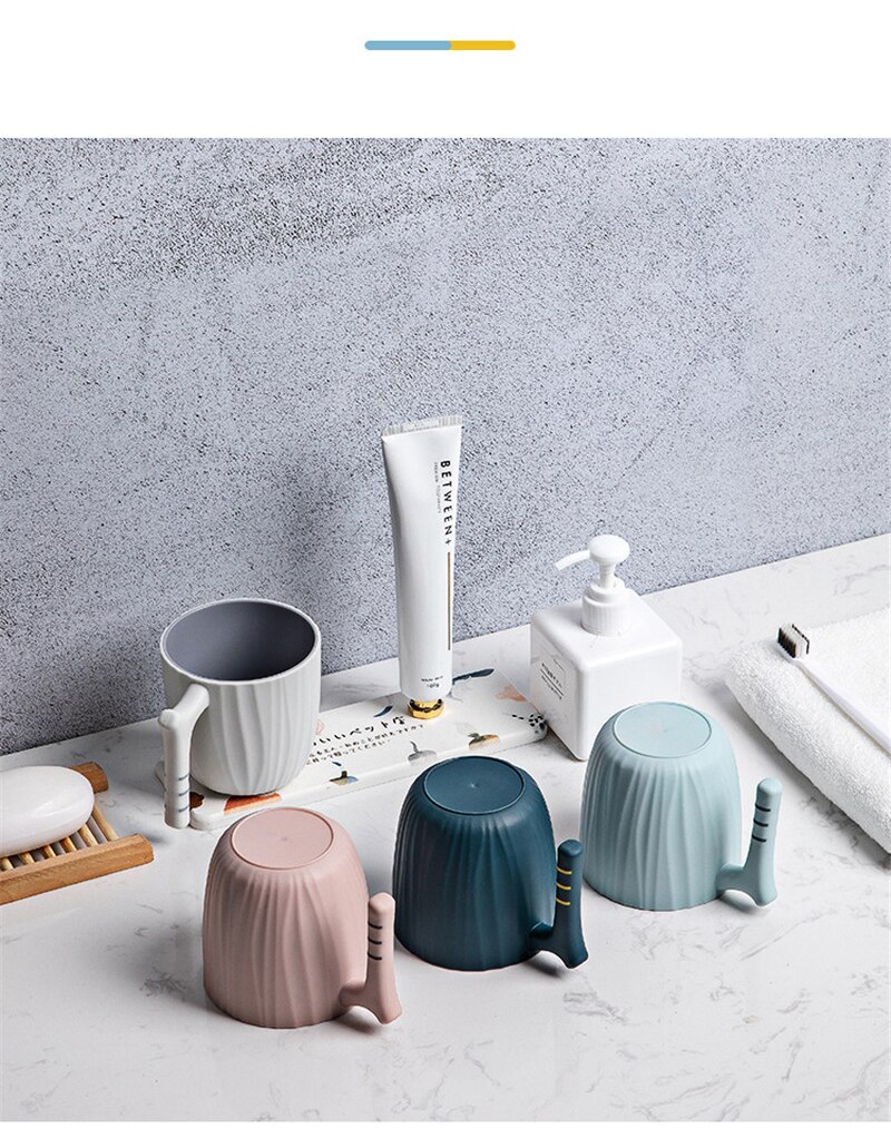 Children's Double-layer Brushing Cup Simple Mouthwash Cup With Handle Tooth Cylinder Student Couple Wash Cup