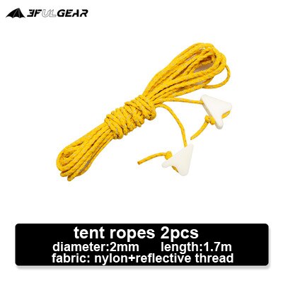 3F UL Gear – cordes réfléchissantes pour tente ou bâche, 4mm/2mm/1.5mm de diamètre, 2m/4m/20m: Tent 2mm 1.7m 2pcs