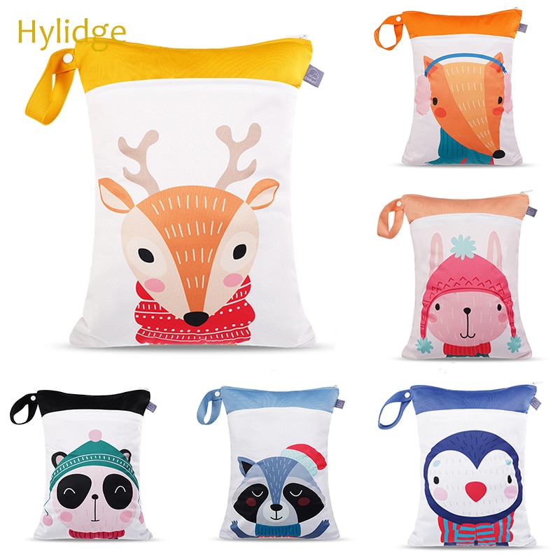 Hylidge 2 Rits Zak Voor Natte Wandelwagen Zak Waterdichte Pul Baby Luiertas Voor Mama 30X40Cm Wasbare wetbag Luier Organisator Tas