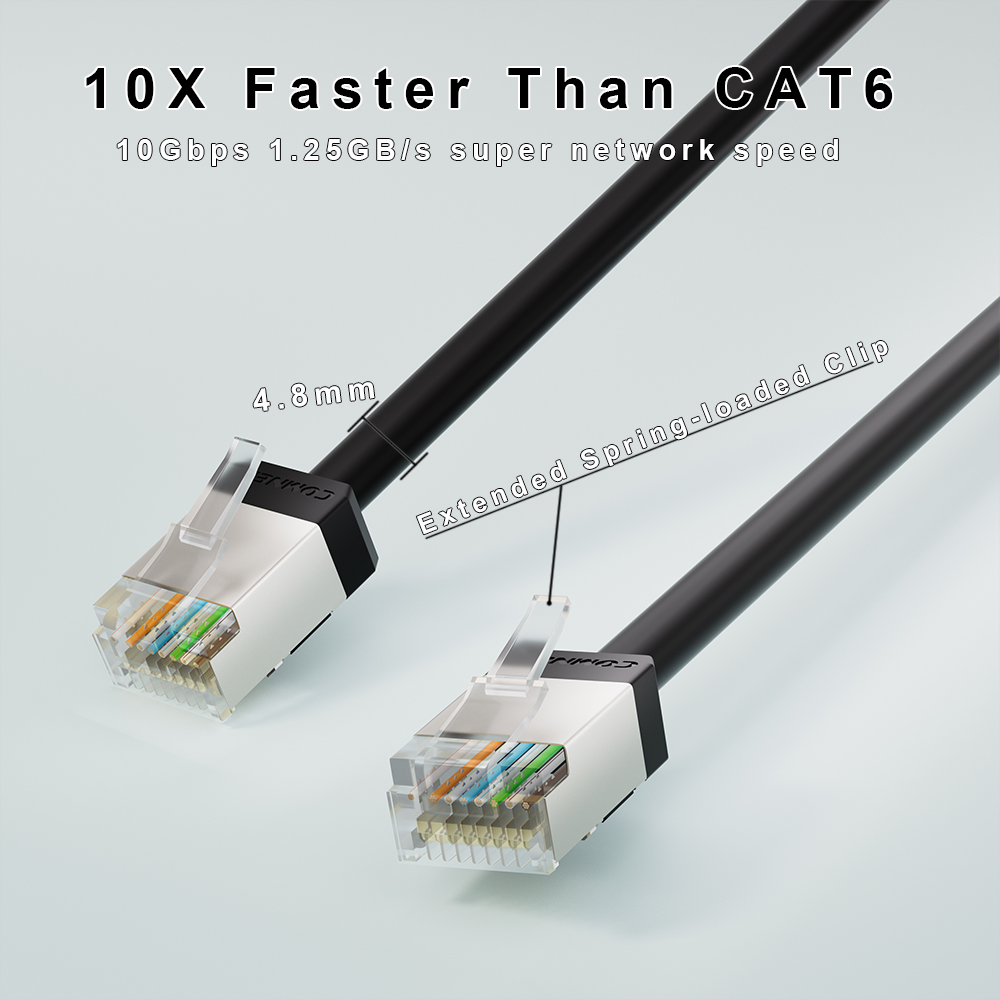 COMNEN Cat6A câble Ethernet 1 pièces câble court mince RJ45 internet 10G Cat6 cordon de raccordement câble Lan UTP pour routeur Ps5 ordinateur Xbox