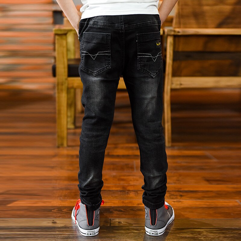 Pantalones vaqueros para chicos grandes FYH, pantalones vaqueros con cintura elástica, ropa para niños, primavera Otoño, pantalones vaqueros para niños de 5 a 14 años