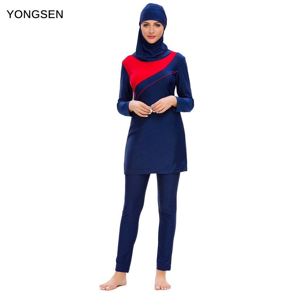 YONGSEN Modest Swimsuit Muslim Swimwear Women Full Cover Long Sleeve Swimsuit Islamic Hijab Islam Bathing Suit Burkinis XL