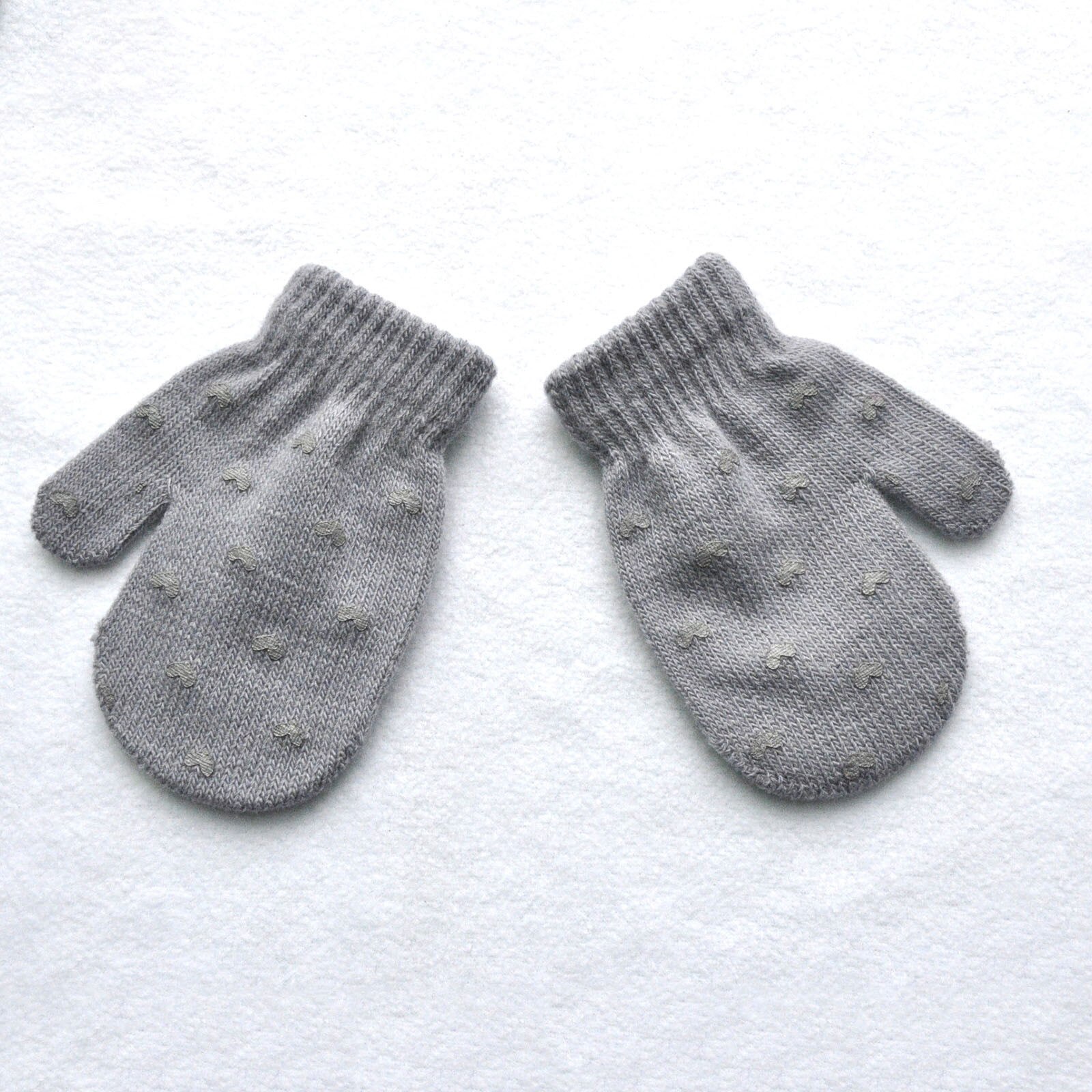 Children Kids Gloves Boys Girls gloves Winter Love Heart Print Color Warm Knitted Gloves mittens winter gloves guantes перчатки