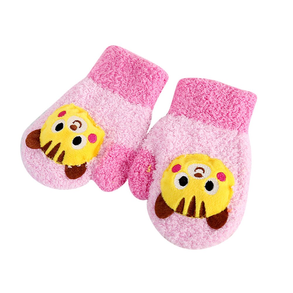 Kinderen Meisjes Jongens Winter Handschoenen Cartoon Dier Patchwork Warm Houden Wanten Handschoenen Pak Voor 2-4 Jaar Kinderen @ 10: Multicolor