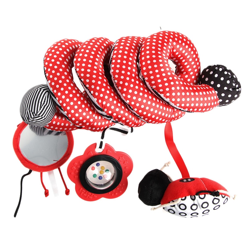 Juguetes bonitos para bebé, juego de cama de actividad en espiral, juego de cuna colgante con cascabel Q6PD