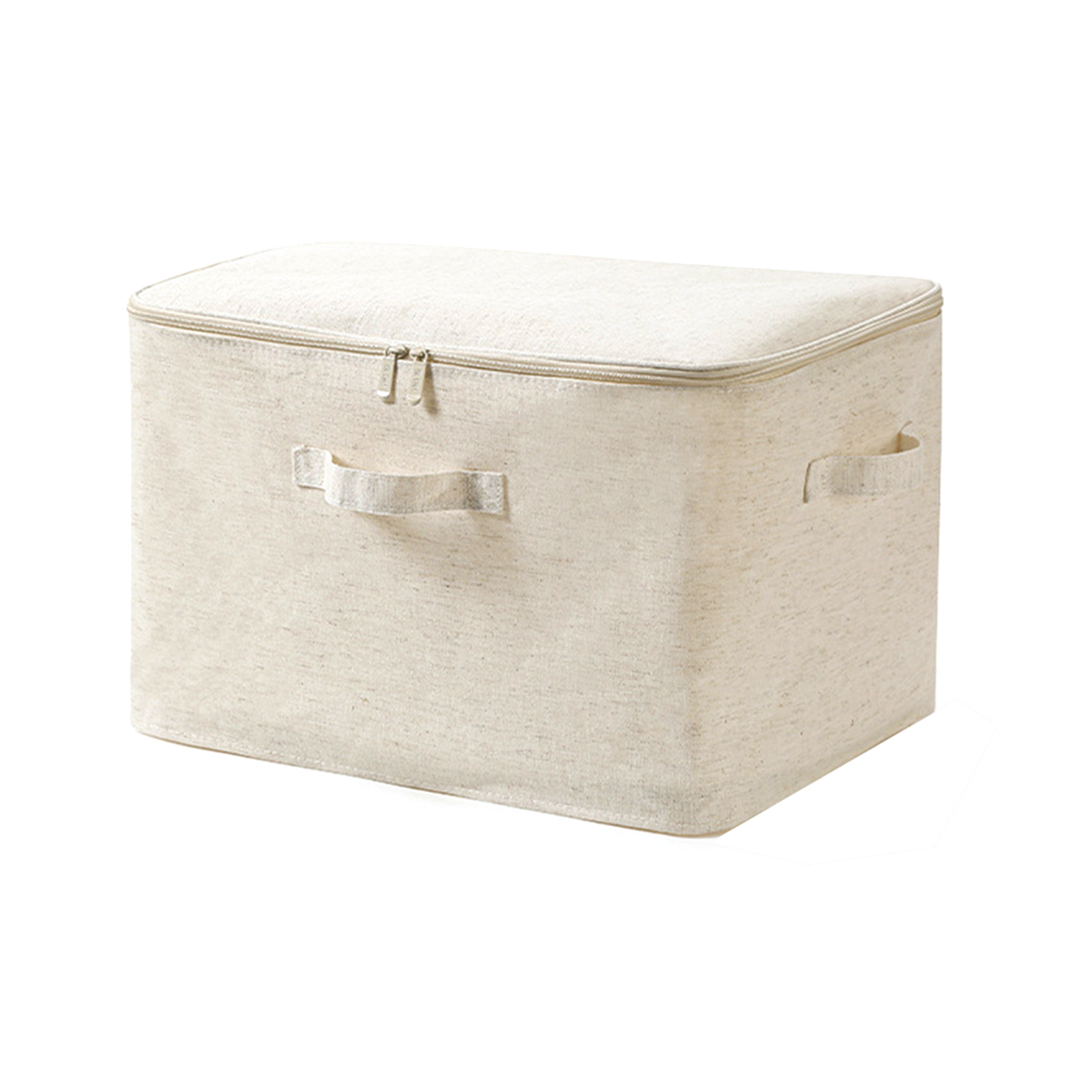 White Storage Boxes Universal Cotton & Linen Storage Bin Dustproof Clothes Quilt Organizing Box With Handle For Living Room: Dark Khaki