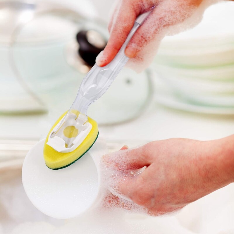 18 pièces plat baguette recharges remplacement éponge têtes à récurer tampons à récurer résistant plat baguette éponge pour évier de cuisine Cleanin