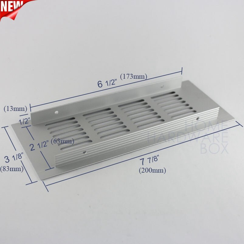 200x80mm aluminum air vent cover louver air ventilation panel shoes cabinet rectangle