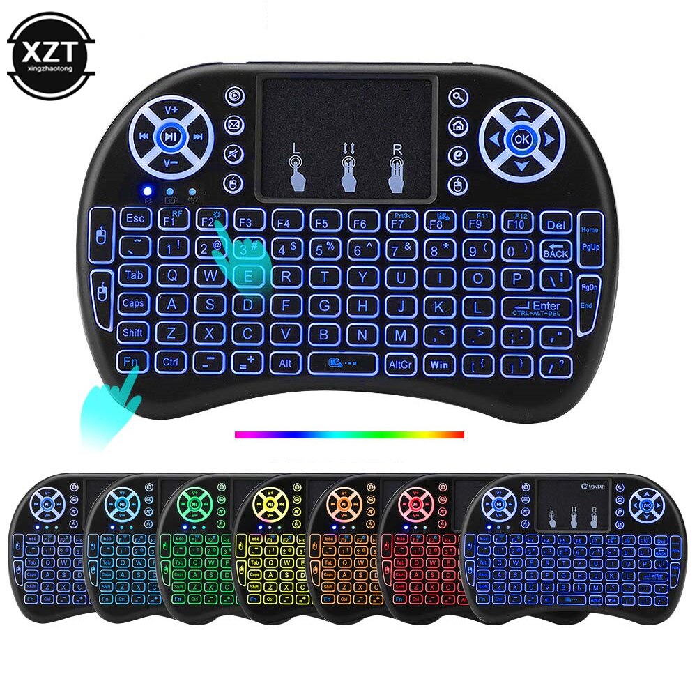 i8 Wireless Keyboard Backlight English Air Mouse 2.4GHz Touchpad Ergonomically Handheld for TV Box H96 Max PC lithium battey