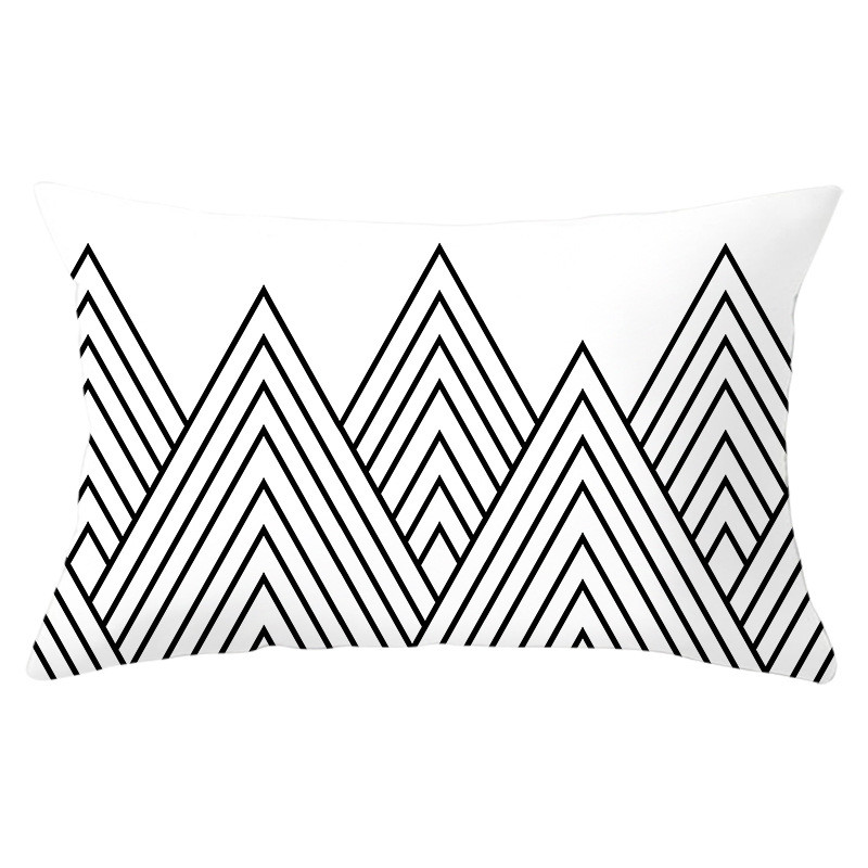Housse de coussin géométrique 30x50, taie d'oreiller en Polyester, coussins de canapé décoratifs, décoration de maison, taies d'oreiller noires et jaunes: Chocolat