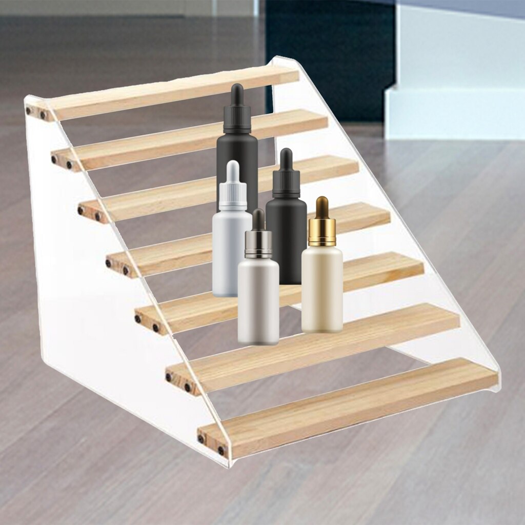 Tiered Acrylic Stands, Holder Clear Display Stand, for Action Figure Perfume Cosmetic: Seven-tiers