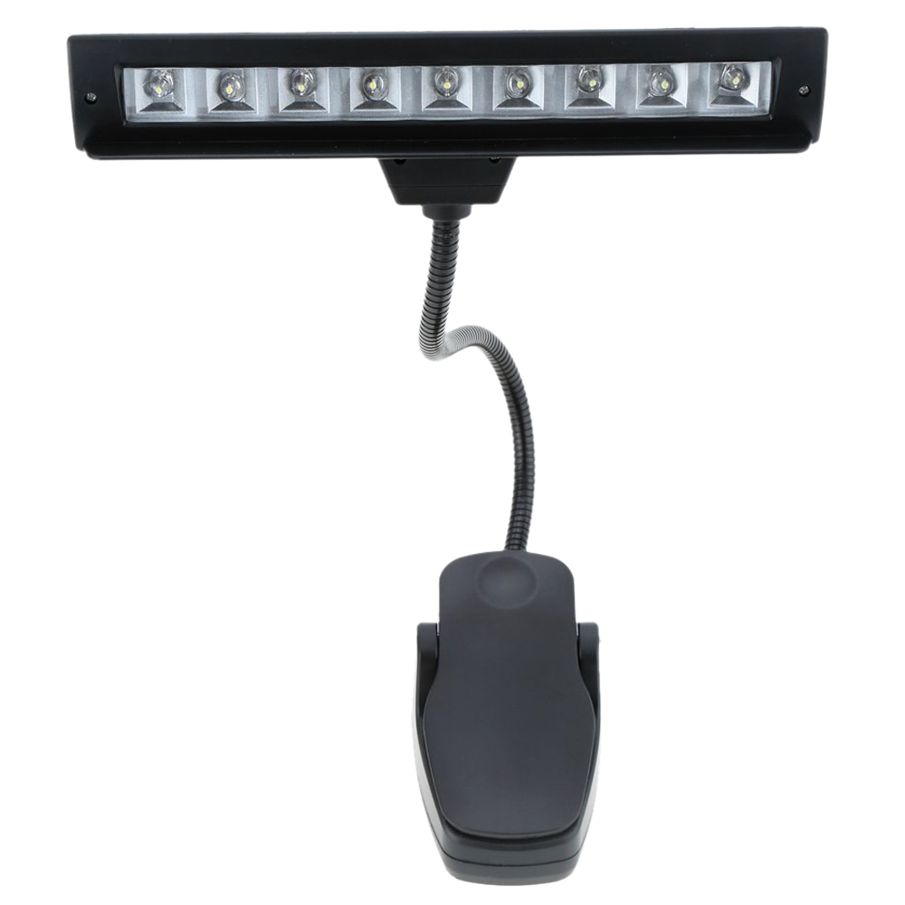 9 LEDs LED Leeslamp Leeslamp Desk Clip Lamp voor Piano muziek score stand Black