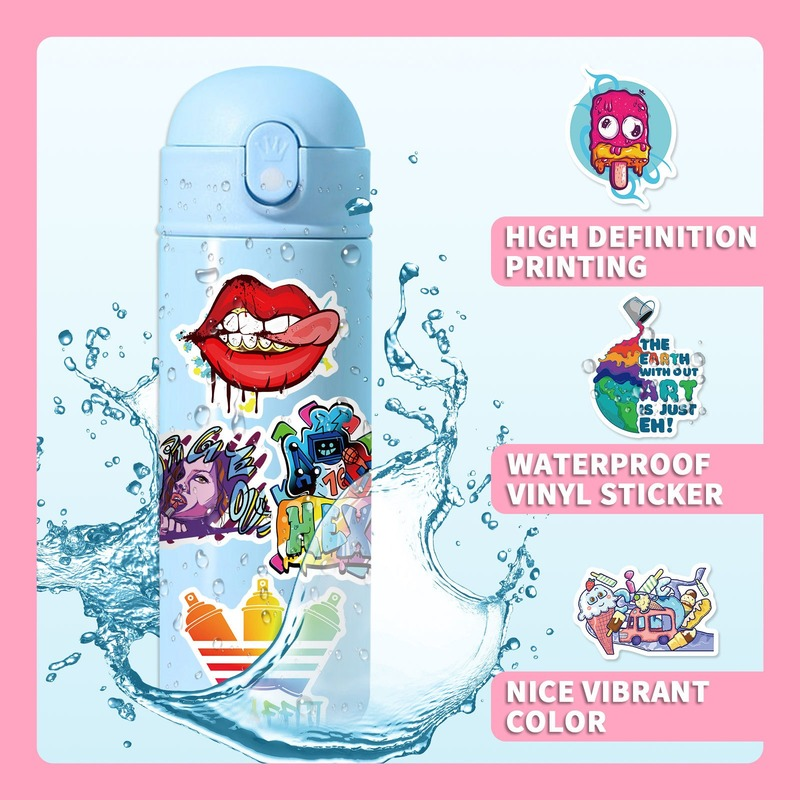 10/25/50pcs Street Graffiti Vinyl Stickers Aesthetic Decals for Luggage Motorcycle Helmet Water Bottle Phone Laptop Skateboard