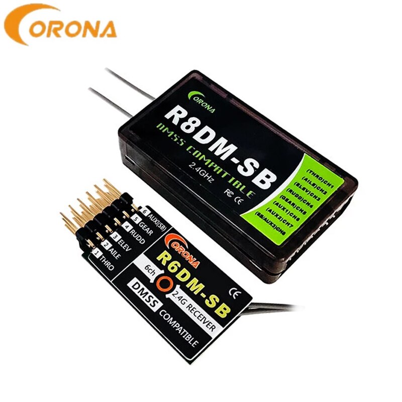 Corona – récepteur R6DM-SB 6CH R8DM-SB 8CH 2.4GHz DMSS Compatible avec S.Bus pour JR DMSS XG6 XG7 XG11 RC avion émetteur DIY