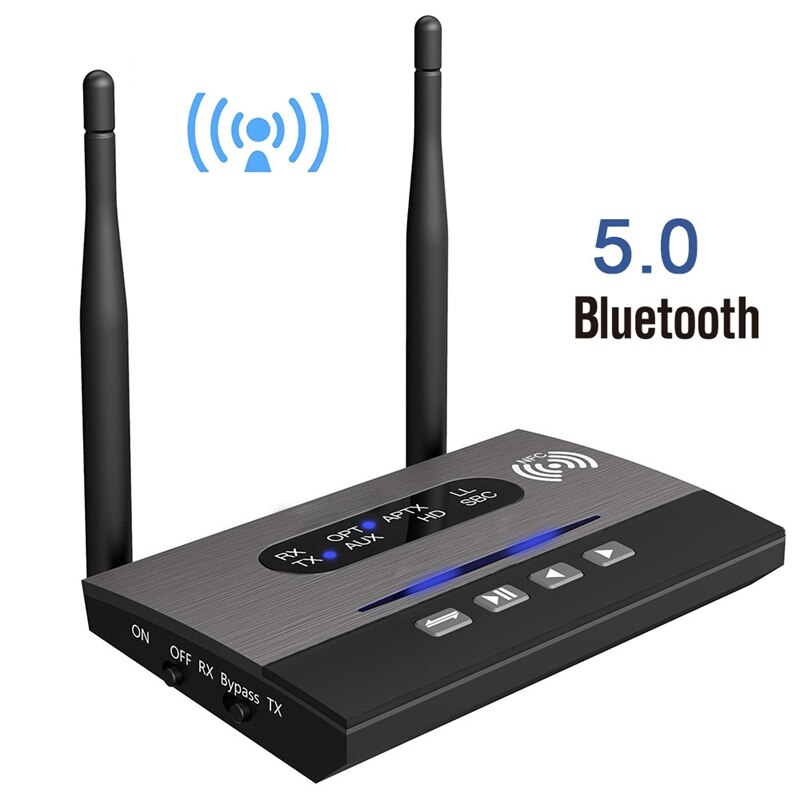 3In1 Bluetooth Adapter Transmitter / Receiver / Bypass Model Fiber Optic Bluetooth 5.0 for Speaker Sound Amplifier TV Computer