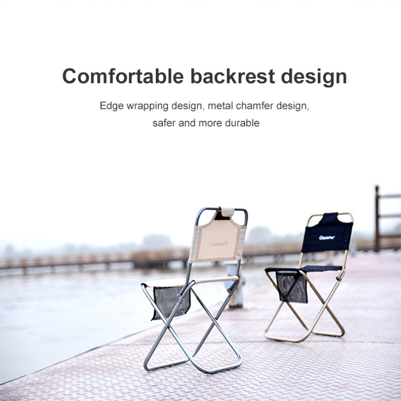 Outdoor Aluminum Alloy Folding Chair Back Folding Horse Drawn Chair Portable Fishing Stool