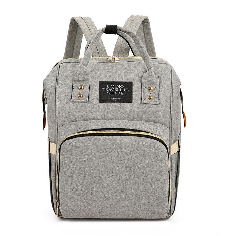 USB Diaper Bag Multi-functional MOTHER'S Bag Mommy Bag Feeding Bottle Backpack Aiaper Backpack: Light Gray