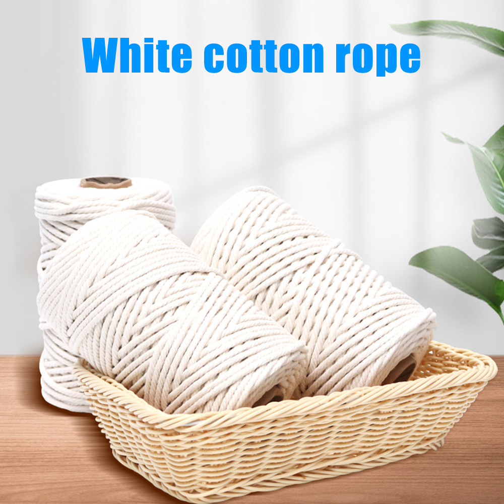 Macrame Cord 5mm Natural Cotton Twisted Macrame Rope String DIY Craft Knitting Making Plant Hangers Wall Hangings