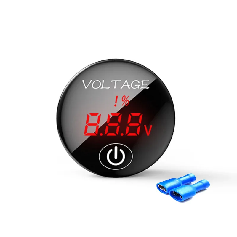 DC 5V-48V Pannello portato Voltmetro digitale Misuratore Capacità batteria Schermo volt con interruttore in poi/spento tattile per auto Barca marino: Grigio scuro