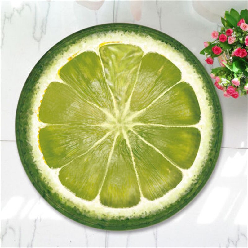 Fruit Pattern Circular Rug Home Warmly Cute Rug Kids Sitting Carpet 3D Print Round Kitchen Indoor Home Soft Mat Decor