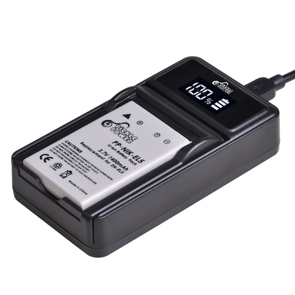 Batería EN-EL5 EL5 ENEL5 para cámara, Cargador USB LED para Nikon Coolpix P530, P520, P510, P100, P500, P5000, P5100, P6000, 3700, 4200: 1 battery 1 charger