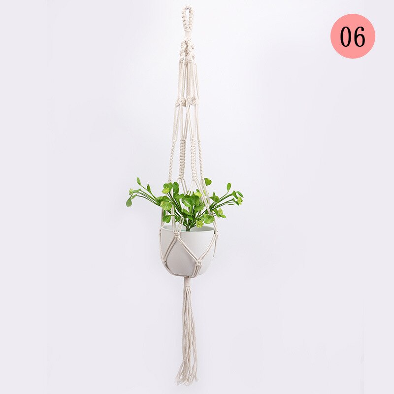Sales 100% Handmade Macrame Plant Hanger Flower Pot Hanger for Wall Decoration Countyard Garden Decor: 6