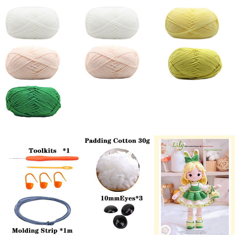Gehaakte meisjes Amigurumi gehaakte pop truien DIY haak meisjes materiaal Kit met garen accessoires patroon kinderen cadeau Home Decor: plum