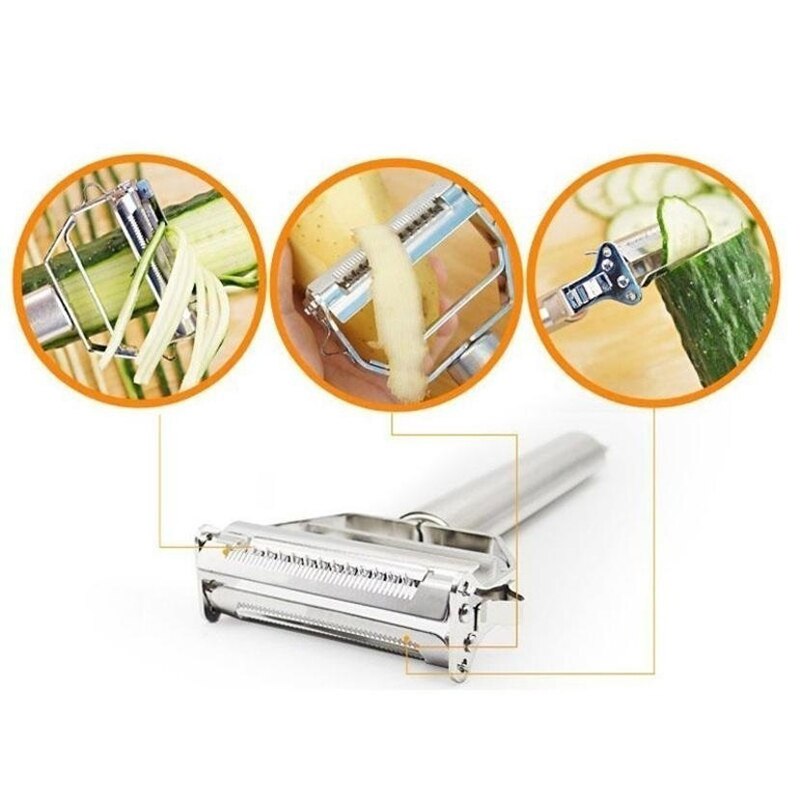 gemüseschäler kartoffelschäler gemüseschneider schäler sparschäler edelstahlschäler multifunktions-g Zwei-in-eins-Multi-Funktion Edelstahl Kartoffel Gurke Karotte Reibe Julienne Schäler Gemüse Obst Schäler Gemüse Schneidemaschine