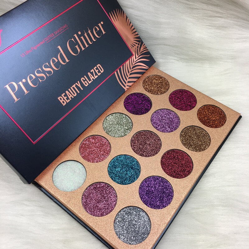 BEAUTY GLAZED Brand 16 Color Pressed Shimmer Matte Glitter Eyeshadow Diamond Rainbow Make Up Cosmetics Eye shadow Magnet Palette: 15COLOR