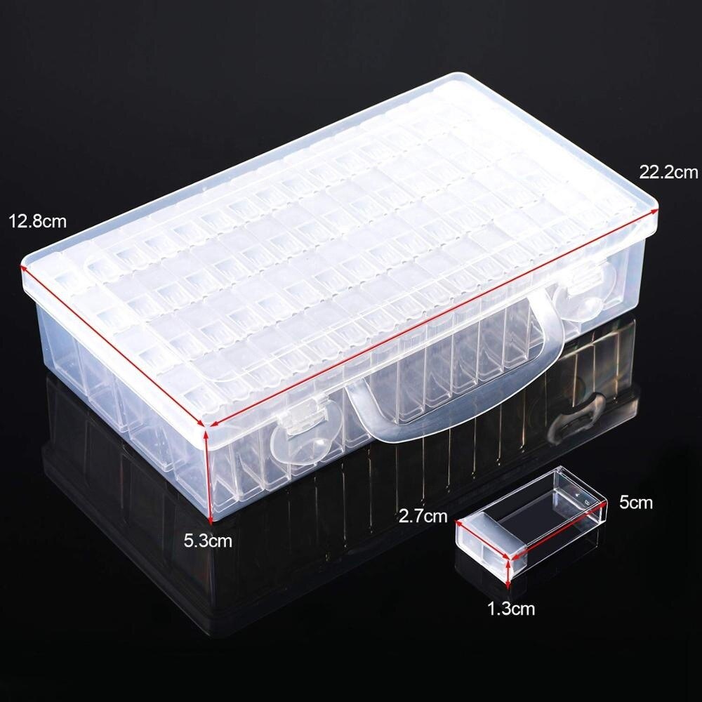 28/ 64 Grids Plastic Box Organizer Medicine Case Diamond Painting Storage Box Embroidery Storage Case Jewelry Accessories Tools